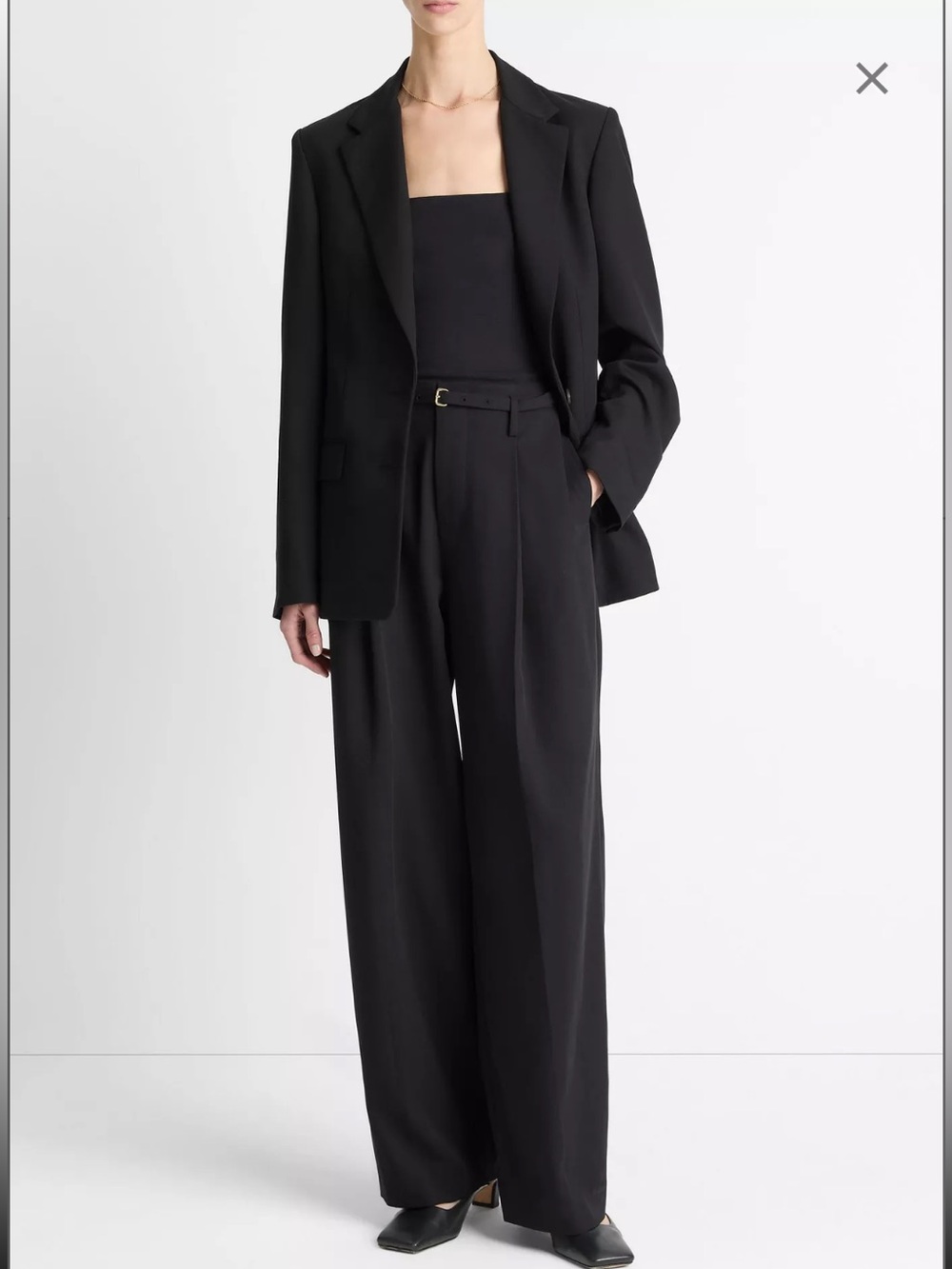 Vince Charcoal High-Rise Wide-Leg Trousers